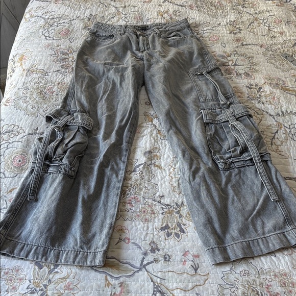 Wild Fable Gray Wide Leg Cargo Jeans - Picture 1 of 9